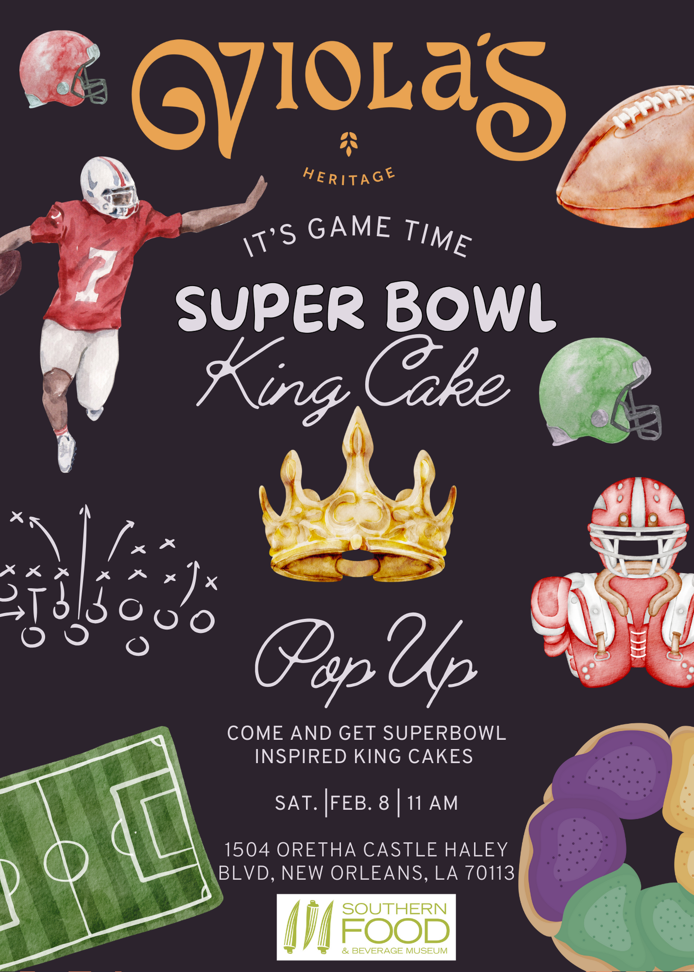 Super Bowl King Cake – Custom Team Colors 🏈🎭🍰