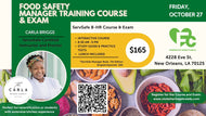Friday, Oct  27 | Food Safety 8 hour Course and Exam